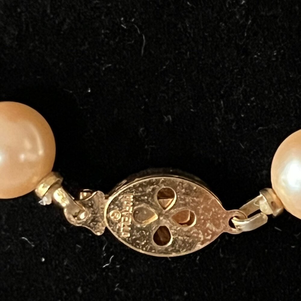 Miracle Hand-Knotted Vintage Glass Pearl Necklace 29" 14K Clasp - Picture 8 of 8